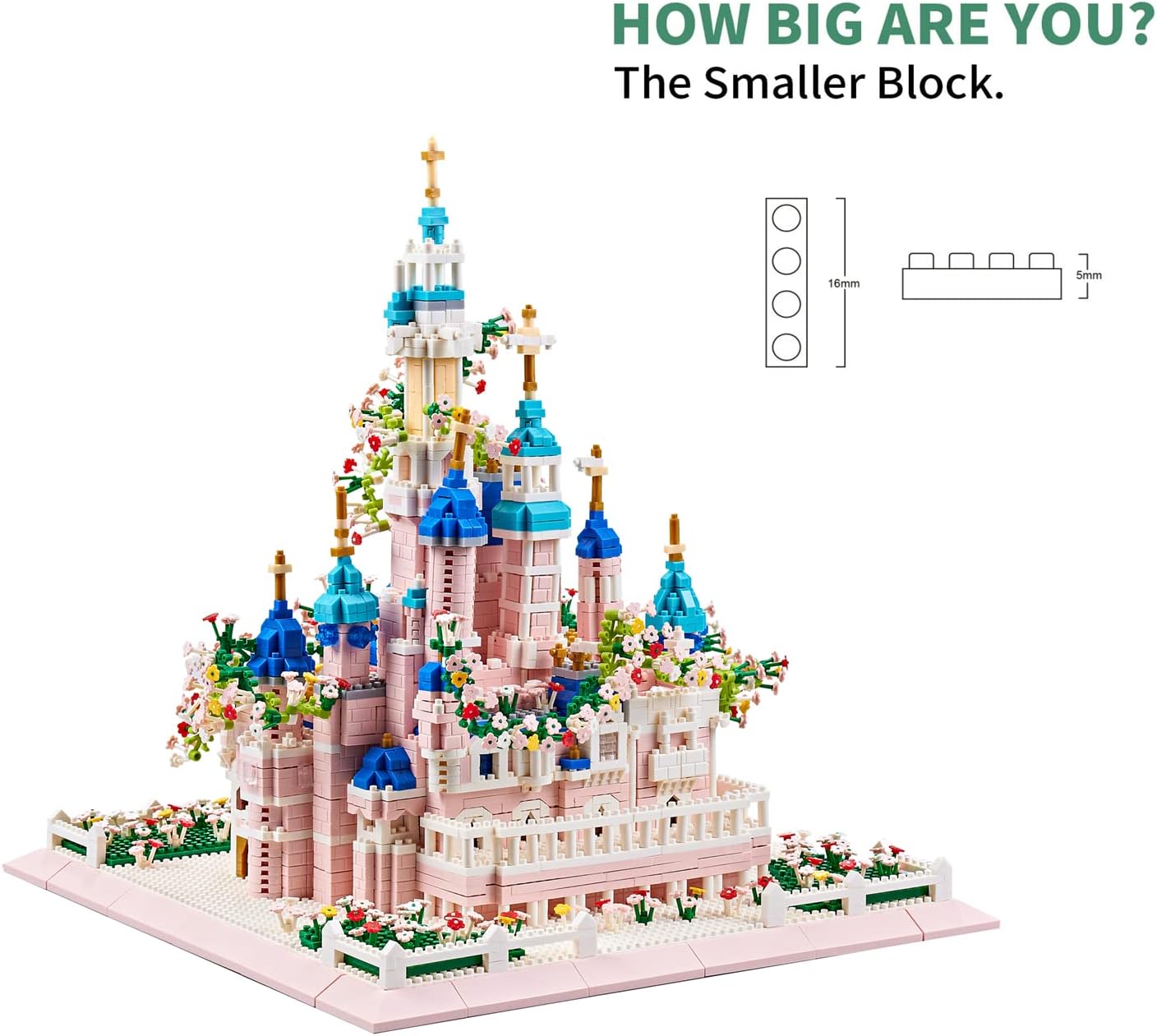 Building Castle and Flower Series Model Building Blocks Set, More than 4000 Pieces for Adults and Teens, Miniature Building Blocks, Building Set - Upgraded Version-uFunSpace