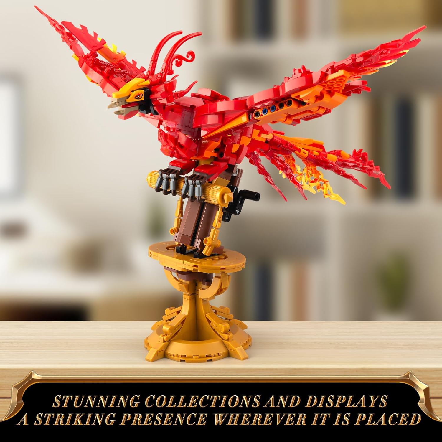 Phoenix Building Set, Bird Animals Set Wings Adjustable Building Kit, Collectible Magic HP Model Toys Gifts for Adults Kids Fans 12+ (938 PCS)-uFunSpace