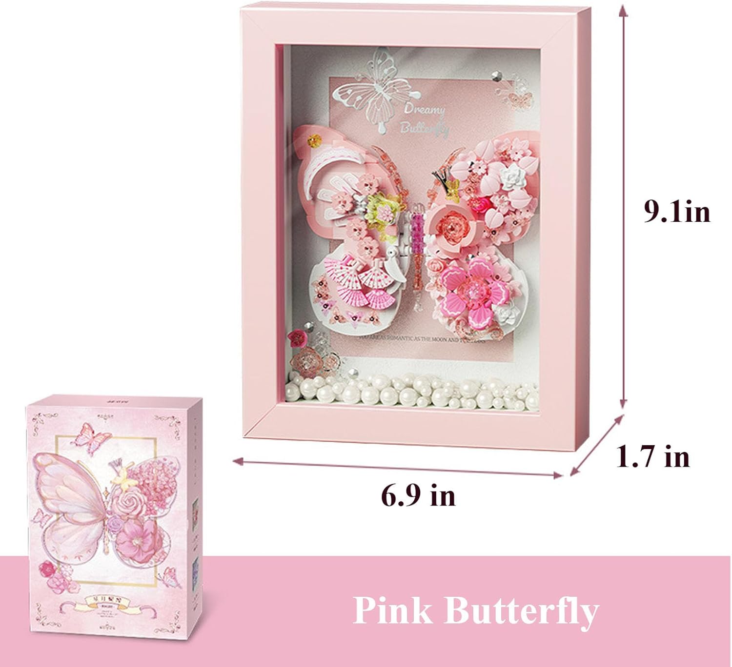 Ideas Flowers Butterfly Collection Building Blocks,Creative Insect Specimen Building Set with Exquisite Frame for Nature Lovers-uFunSpace
