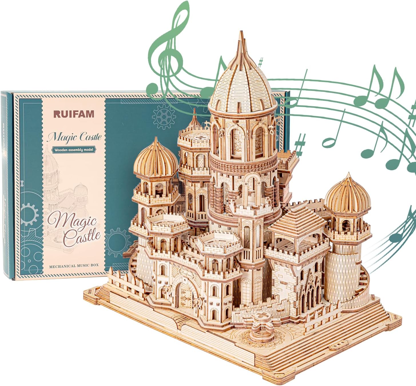 3D Wooden Puzzles DIY Mechanical Wooden Wide Model Kit 1000 Pcs 3D Puzzles for Adults Teens 14+Years Puzzle Enthusiasts Box Clockwork Enchanted Castle-uFunSpace