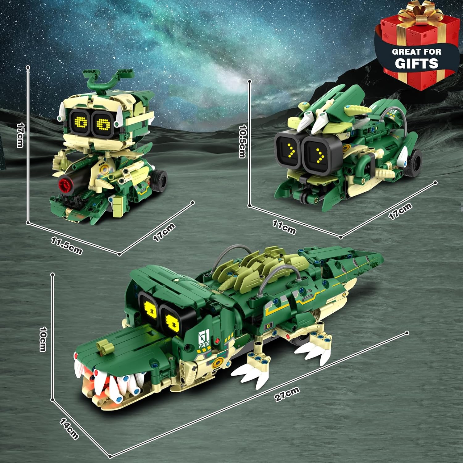 Building Block Toys for Kids Aged 6-14, Remote Control and App Control 3 in 1 STEM Robot Building Block Set with Music Spray, 513 Pieces Building Block Set, Birthday Christmas Gift Ideas for Boys and Girls-uFunSpace