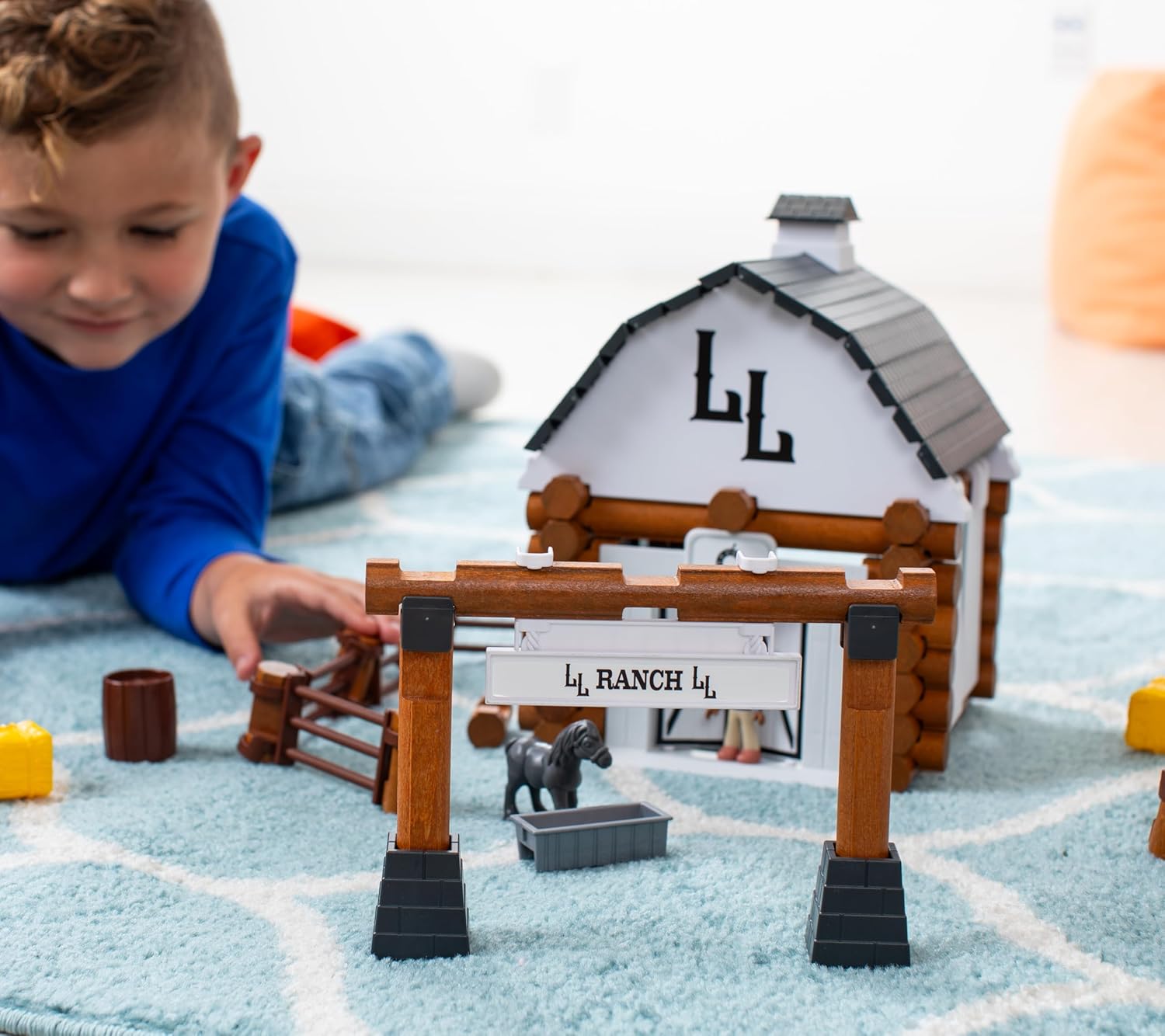 Big Sky Ranch Building Set - Retro Building Toy, 100+ Pieces, for Boys and Girls, Playset for Kids, Toddlers, Ages 5+-uFunSpace