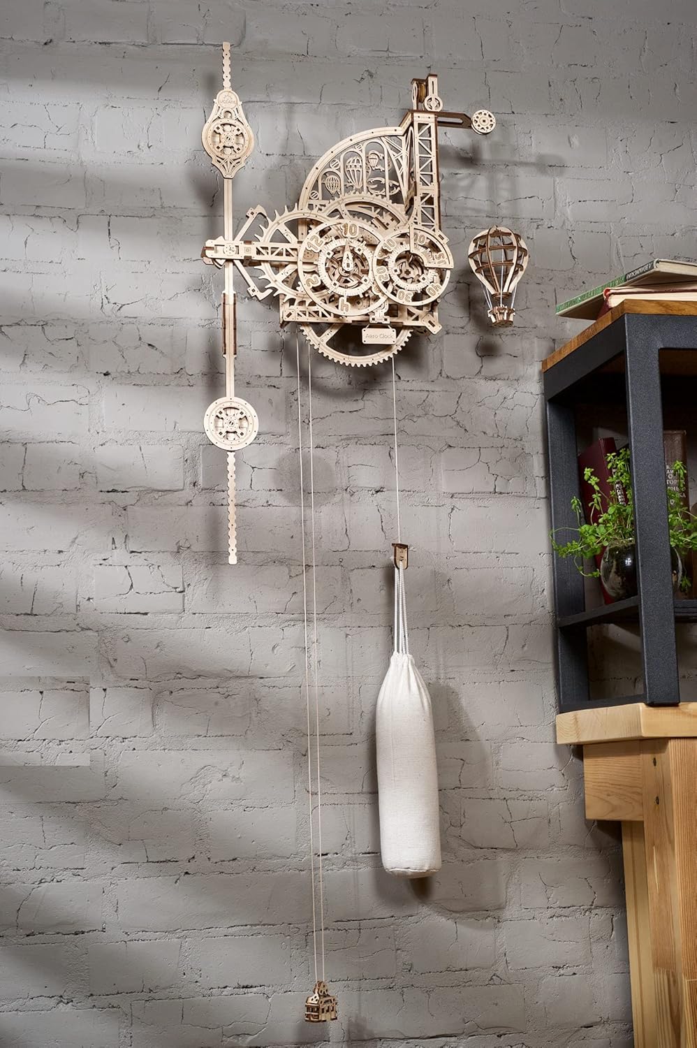 Wooden 3D Puzzles for Adults Aero Clock - Mechanical Puzzles For Adults, Wall 3D Clock Puzzle with Pendulum Model Kit - DIY Miniature Kit Crafts For Adults - Gift for Dad, Men, Family - 320 Pcs-uFunSpace