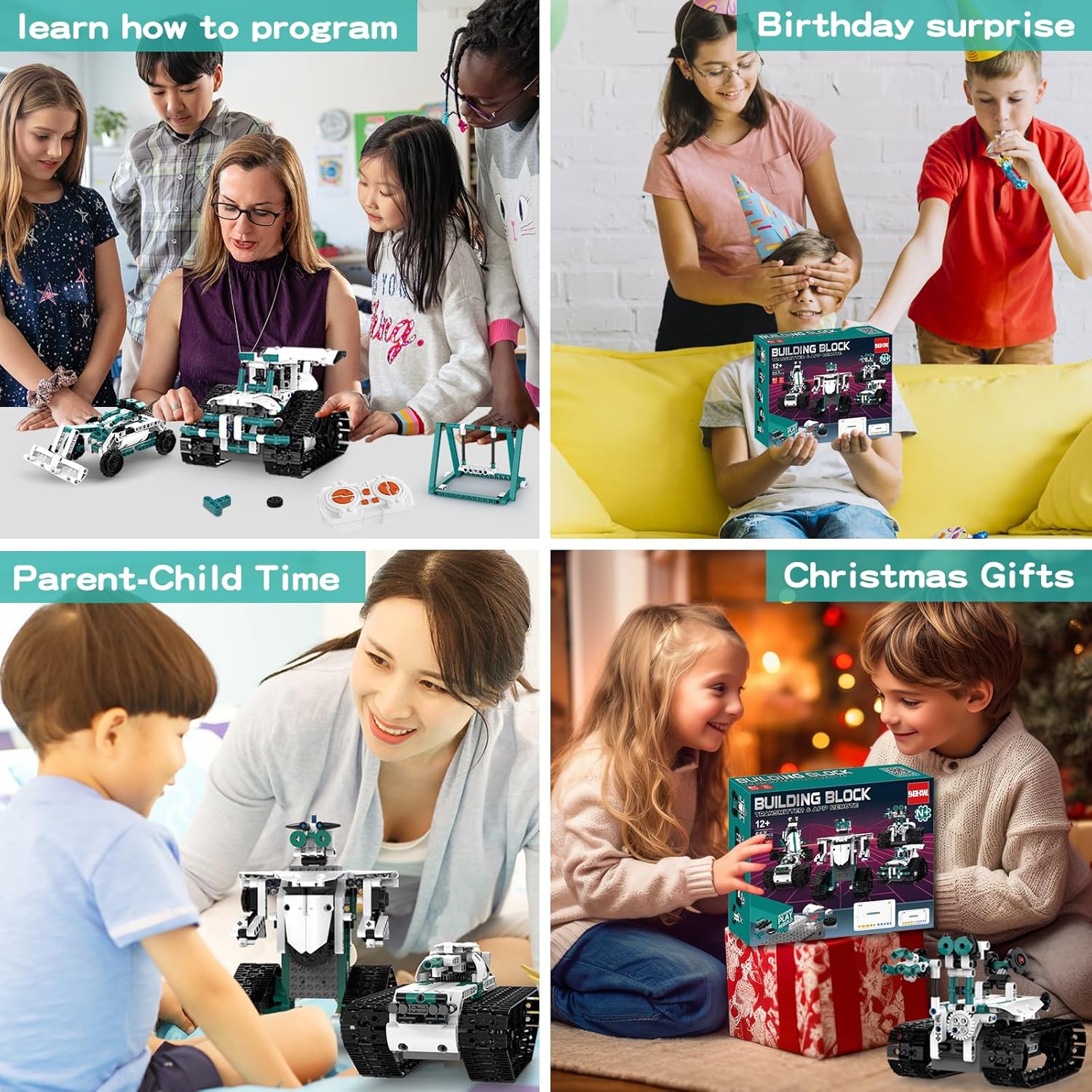 Technique Car Building Blocks Set, 13in1 Remote & APP Control Tracked Racer/Robot/Truck/Tank/Plane, STEM Kits for Kids Age 8-10, Building Toy Gifts for Boys Girls 8-16, (550 PCS)-uFunSpace