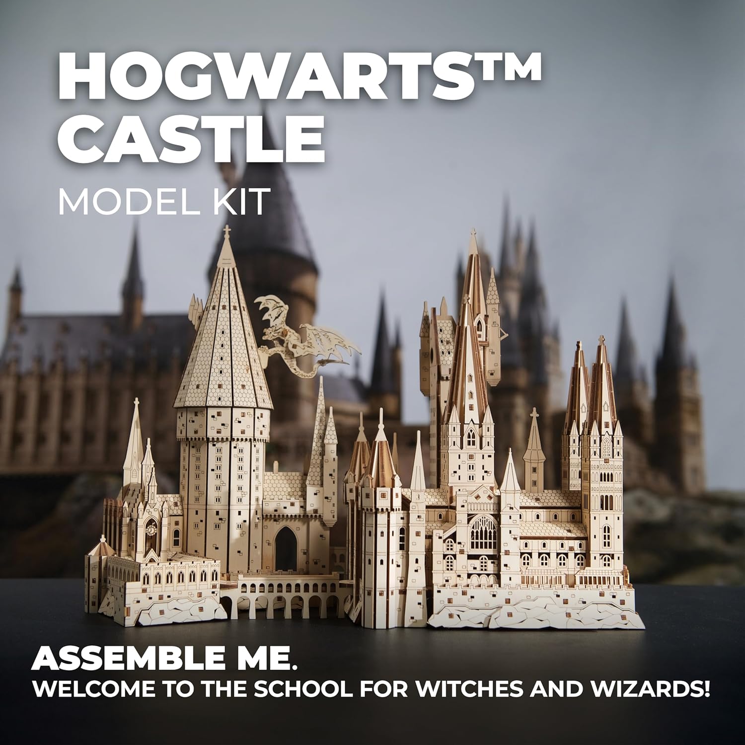Harry Potter Hogwarts Castle Building Blocks for Adults - Harry Potter Wooden Puzzle for Teens - 3D Jigsaw Puzzles for Adults - Harry Potter Castle Model-uFunSpace