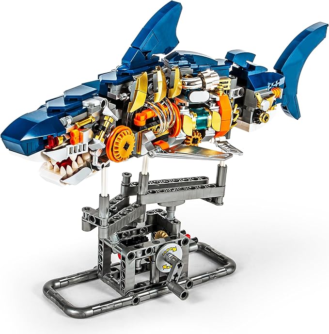 Ocean Series Shark Building Blocks Set (687Pieces) Creative Sea Animal Model Gifts for Kid and Adult
