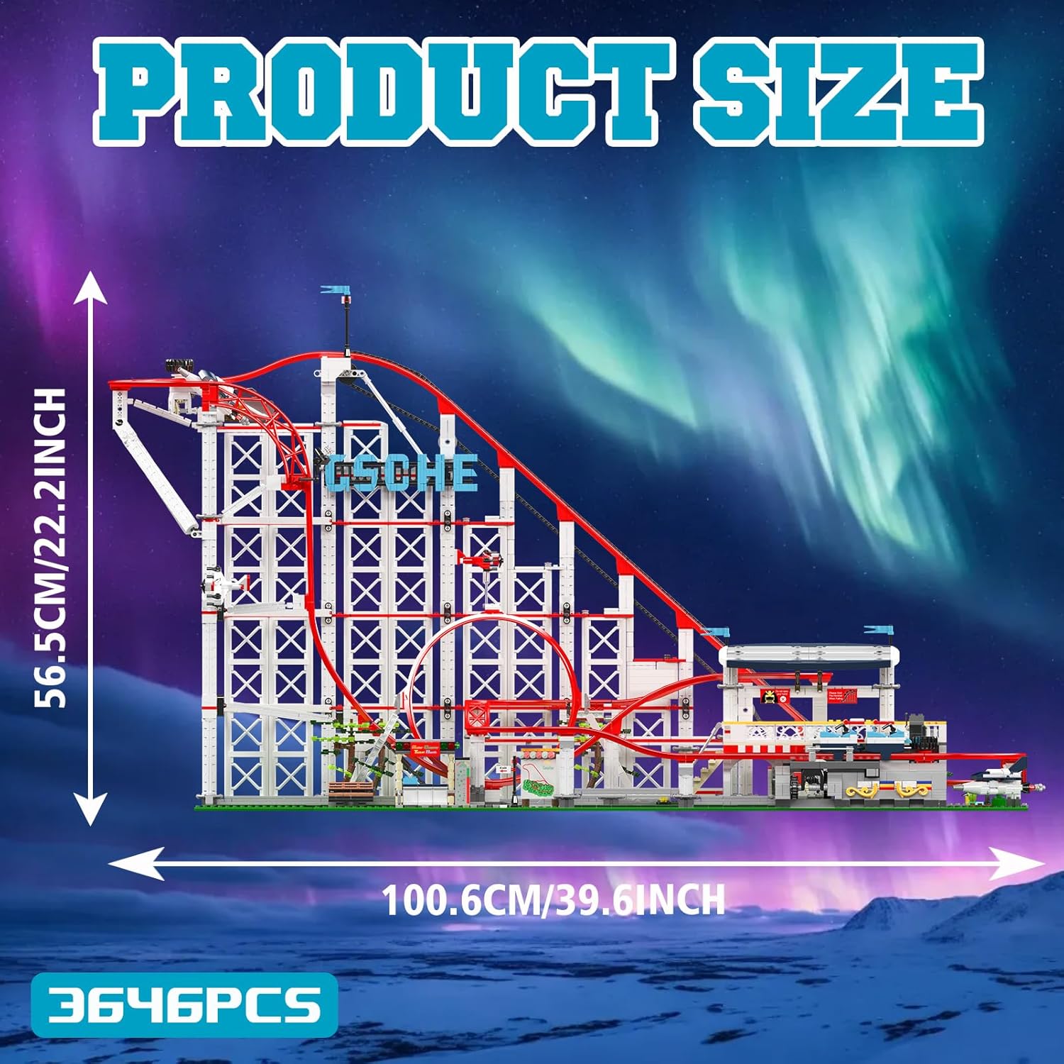 Roller Coaster Building Blocks Train Set. Amusement Park Funfair Track Construction Blocks Toys for Teen Boys Son, Grandchildren, Block Lovers. Motor Controls, Christmas Birthday Gifts-3464 Pieces-uFunSpace