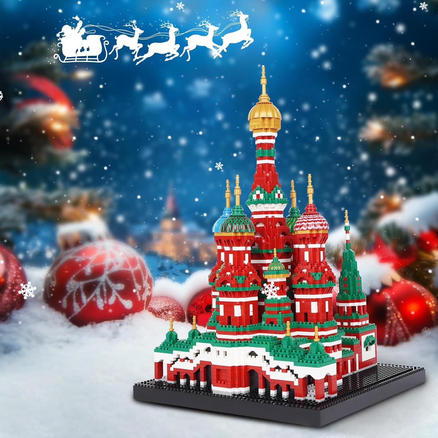 Building Block Set, Saint Basil's Cathedral Architecture Model Micro Mini Blocks, Educational Mini Blocks, 4300 PCS-uFunSpace