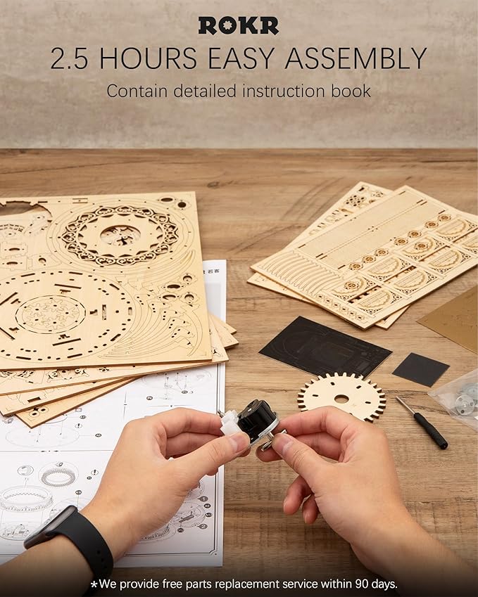 3D Puzzles for Adults-Starry Night Music Box Kit-Wooden Puzzles Science Gifts for Adults-Gifts for Teenage Boys Girls-uFunSpace