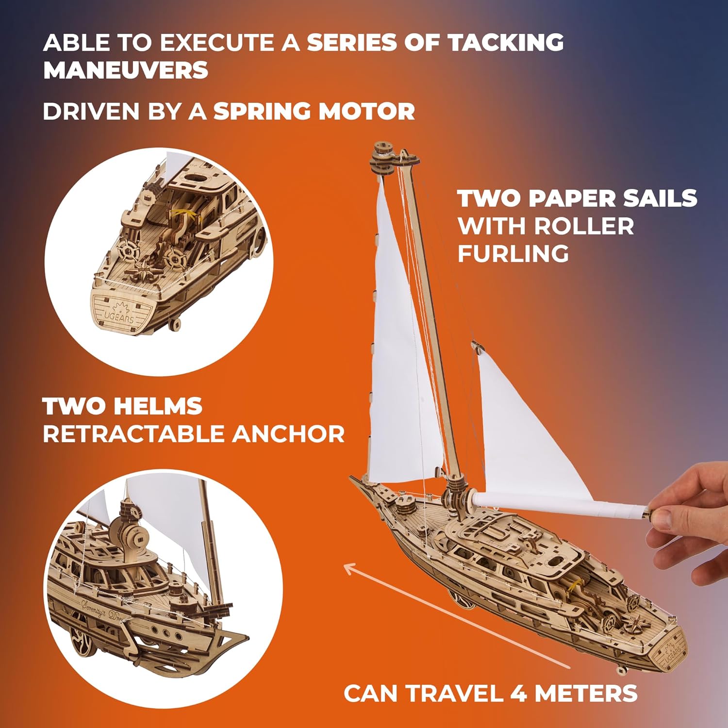 Serenity’s Dream Model Yacht - Model Ships Kits for Adults - Wooden Models to Build for Adults - 3D Puzzles Adult Ship Model Kit - DIY Wooden Model Boats for Enthusiasts-uFunSpace