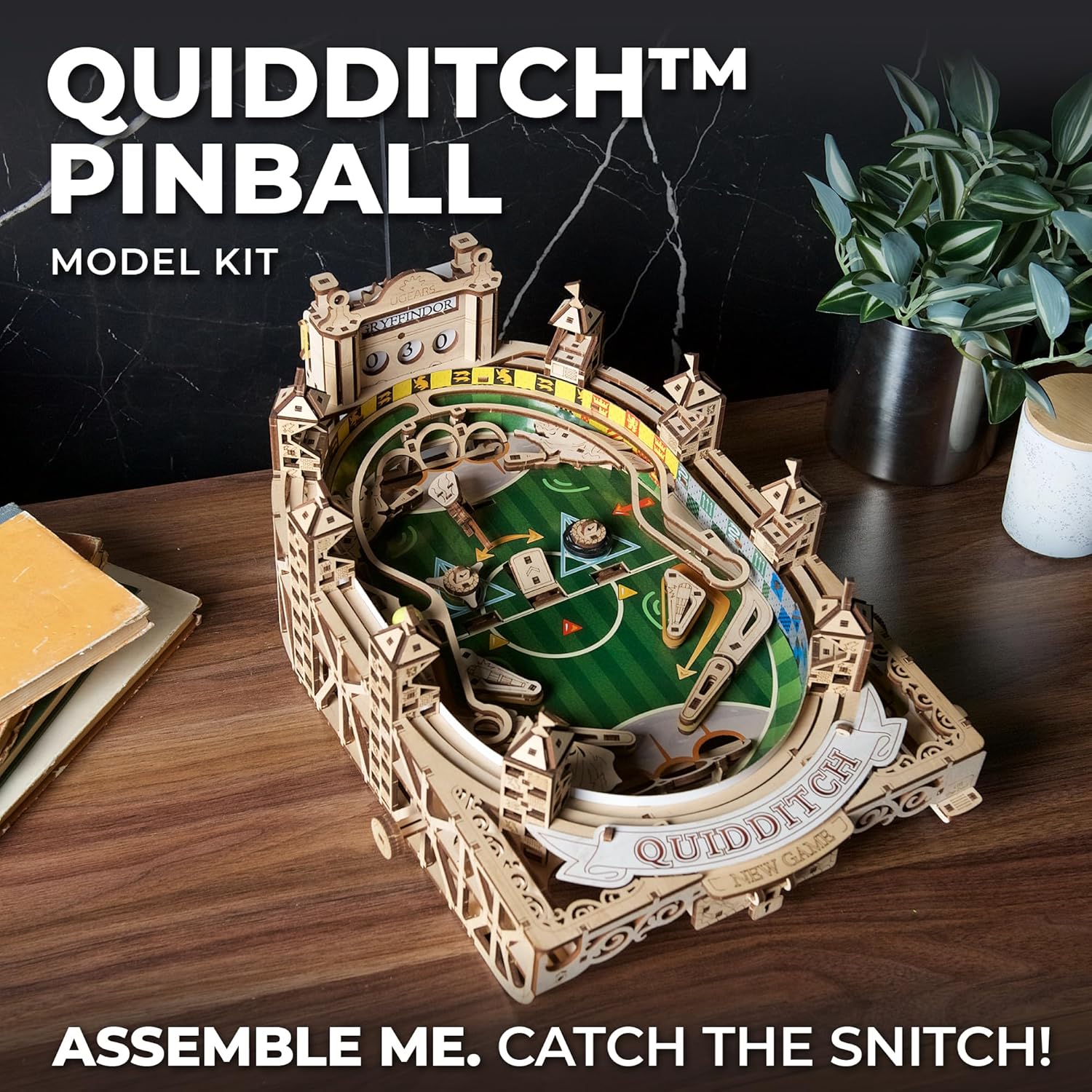 Harry Potter Quidditch Pinball gift box packaging on table-uFunSpace