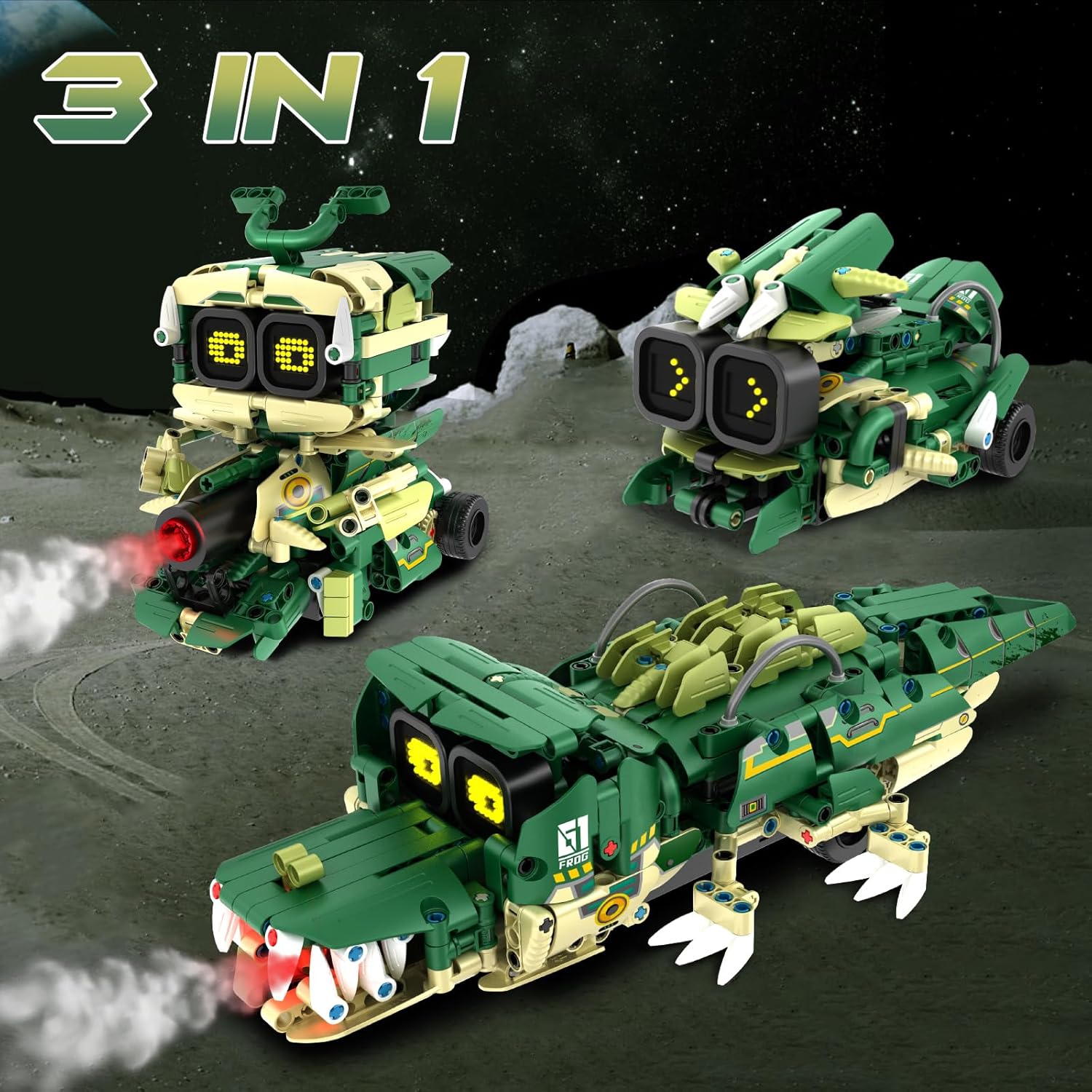 Building Block Toys for Kids Aged 6-14, Remote Control and App Control 3 in 1 STEM Robot Building Block Set with Music Spray, 513 Pieces Building Block Set, Birthday Christmas Gift Ideas for Boys and Girls-uFunSpace