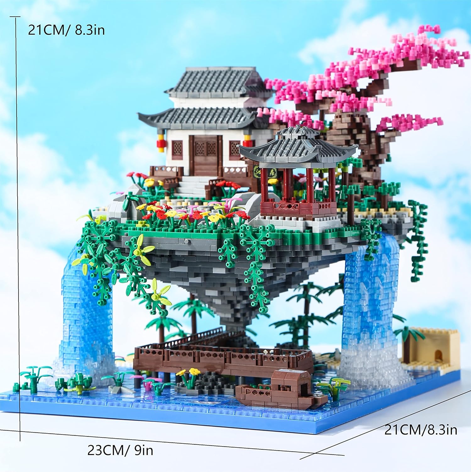 Cherry Blossom Tree Building Set with Gift Box, Original Music Cherry Blossom Tree House(Type :Symphony), Japanese Sakura Tree House Lights Building Kit（3320 Pcs, Cherry Bonsai Tree Building Set.-uFunSpace