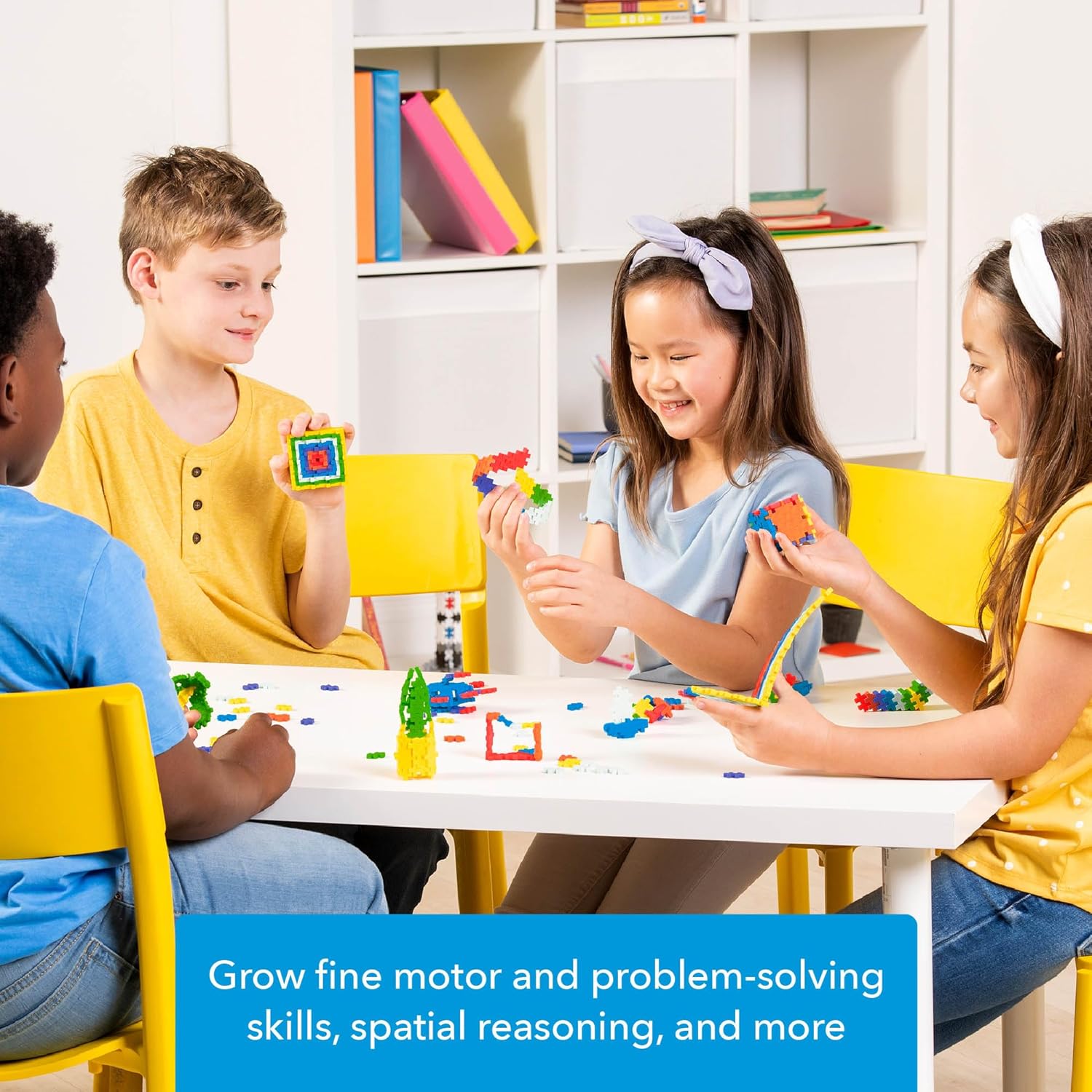 Open Play Set - 600 Piece - Basic Color Mix, Construction Building Stem Toy, Interlocking Mini Puzzle Blocks for Kids-uFunSpace