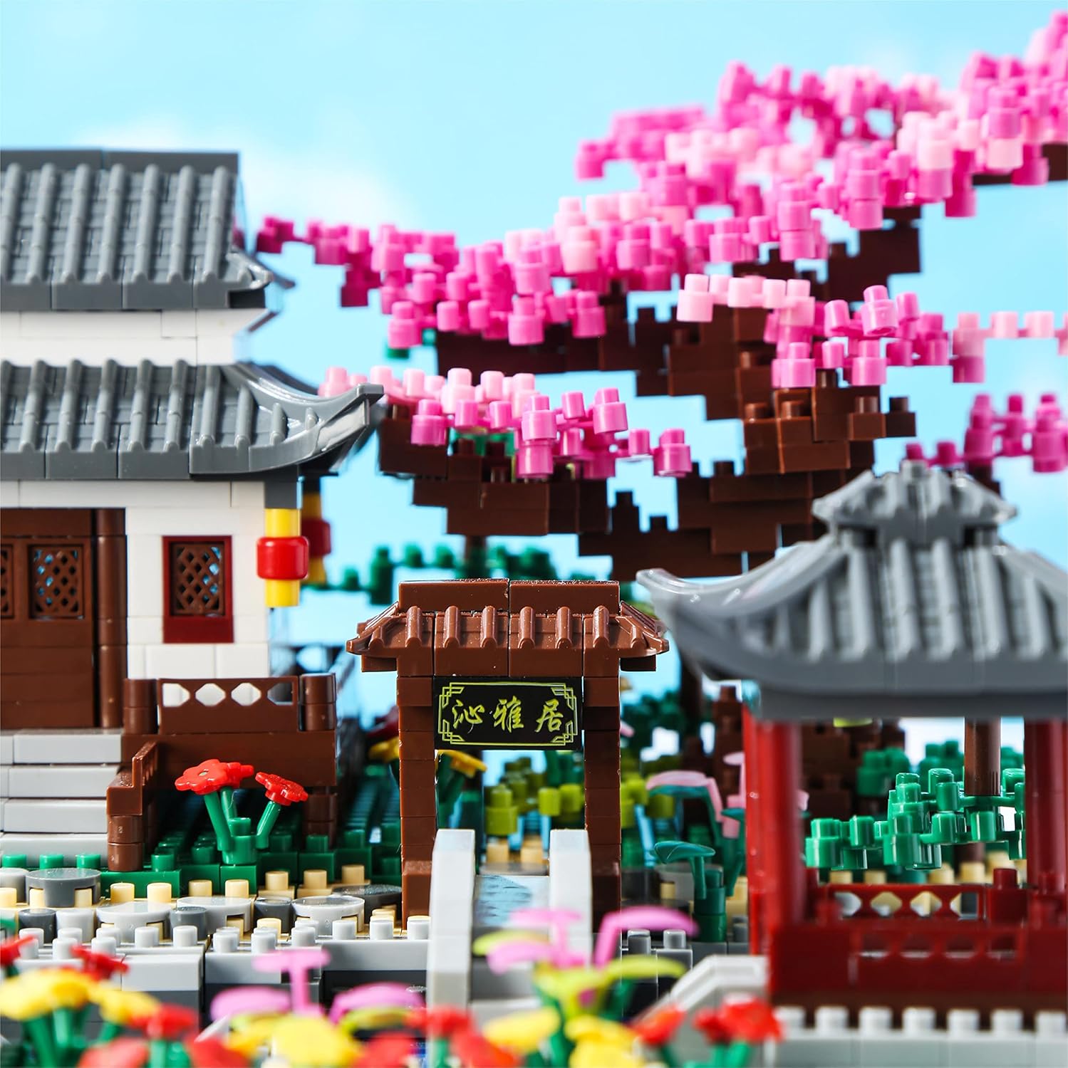 Cherry Blossom Tree Building Set with Gift Box, Original Music Cherry Blossom Tree House(Type :Symphony), Japanese Sakura Tree House Lights Building Kit（3320 Pcs, Cherry Bonsai Tree Building Set.-uFunSpace