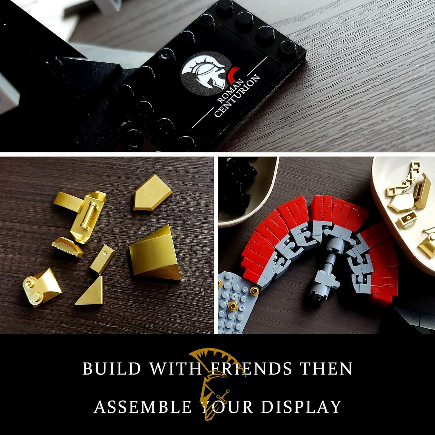 Roman Centurion Helmet Building Blocks Set, Compatible with LEGO, STEM Gift Toys, Suitable for Boys Aged 8-14, Adult Building Display Model Kit, Gift Idea, Collectible Home Decor Model, (596 Pieces)-uFunSpace