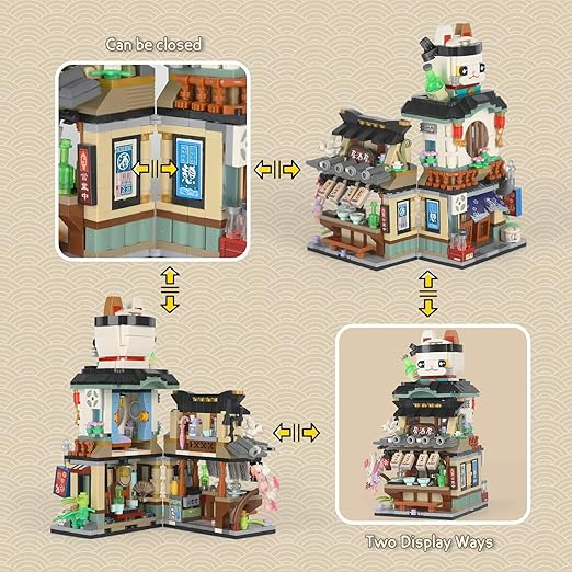 Mini Building Blocks, Japanese Street View Izakaya Shop, Creative Japanese Toys Model Set, 789pcs Simulation Architecture Construction Toy, Not Compatible with Other Brand Blocks - ice-uFunSpace