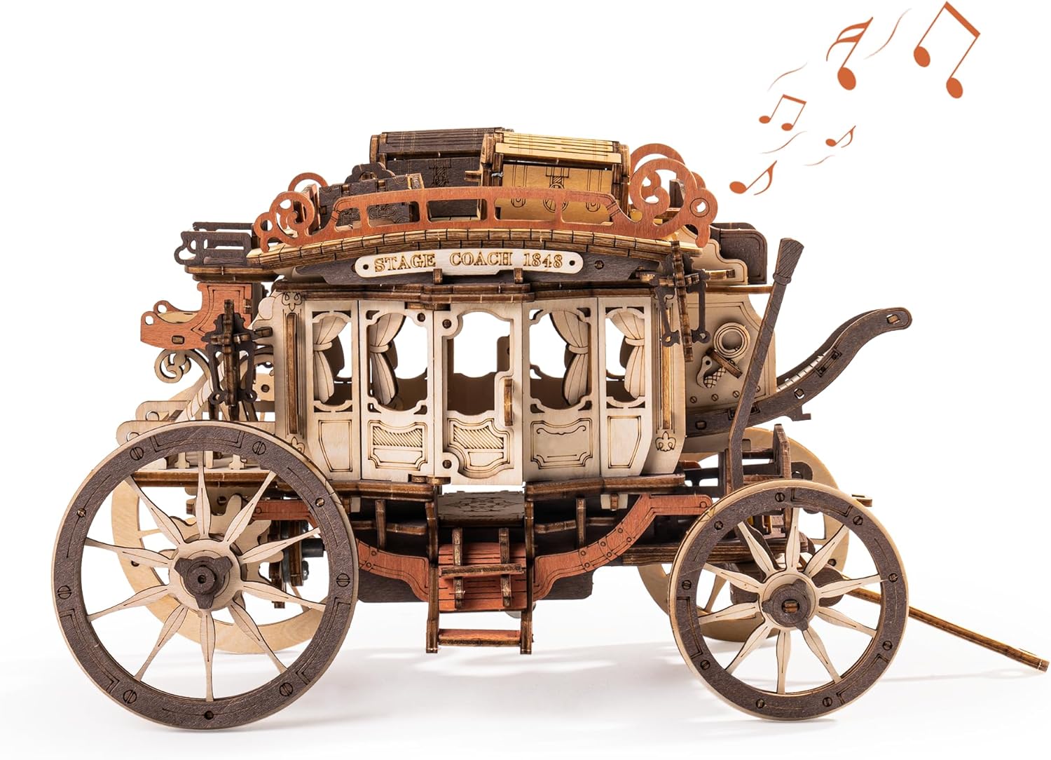 Wooden Music Box Puzzle AMKA1, Valentines Day Gift 3D Wooden Puzzles for Adults, Mechanical 3D Model to Build, Birthday Anniversary Day Gift Hobby STEM Kits-uFunSpace