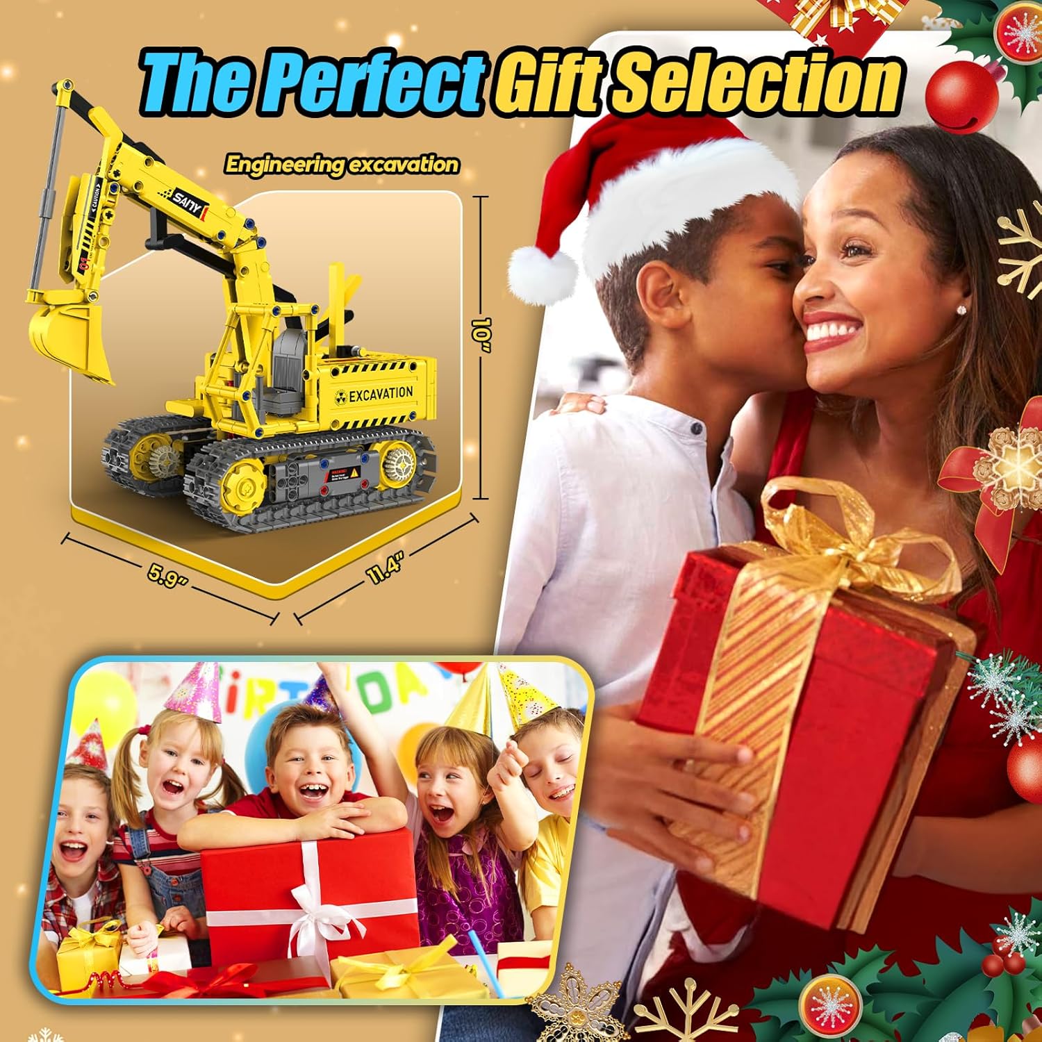 Robot Building Kits, 5-in-1 Stem Toys for Boys Age 8-14, APP & Remote Control Excavator Kids Construction Toys, Programmable Erector Sets, Educational Robotic Kit Gifts for Girls Boys (555 PCS)-uFunSpace