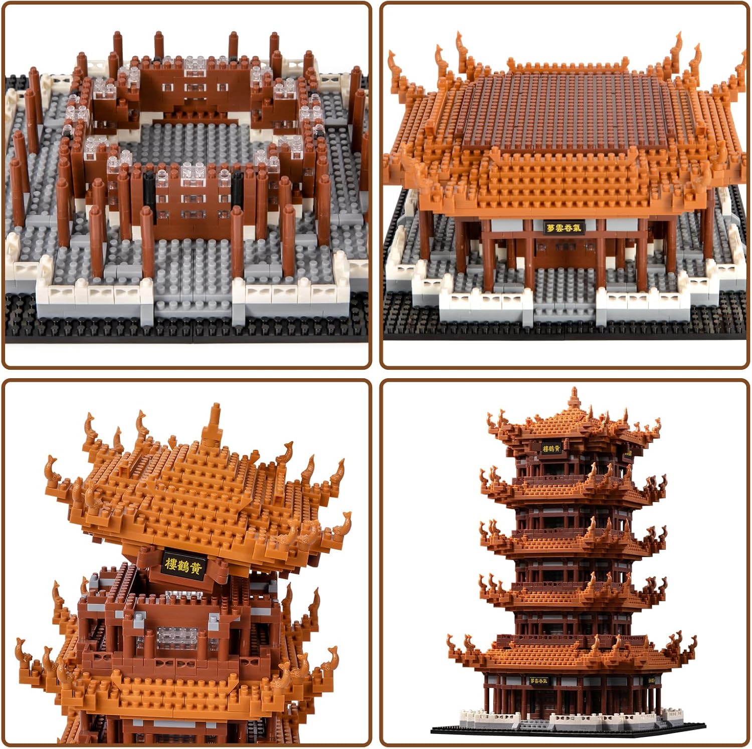 Micro Building Blocks Mini Building Blocks Yellow Crane Tower Building Blocks Set Building Blocks Model Kit Micro Building Blocks Set 9199 Pieces Building Blocks Set, Gift for Kids Teens and Adults Over 14 Years Old-uFunSpace