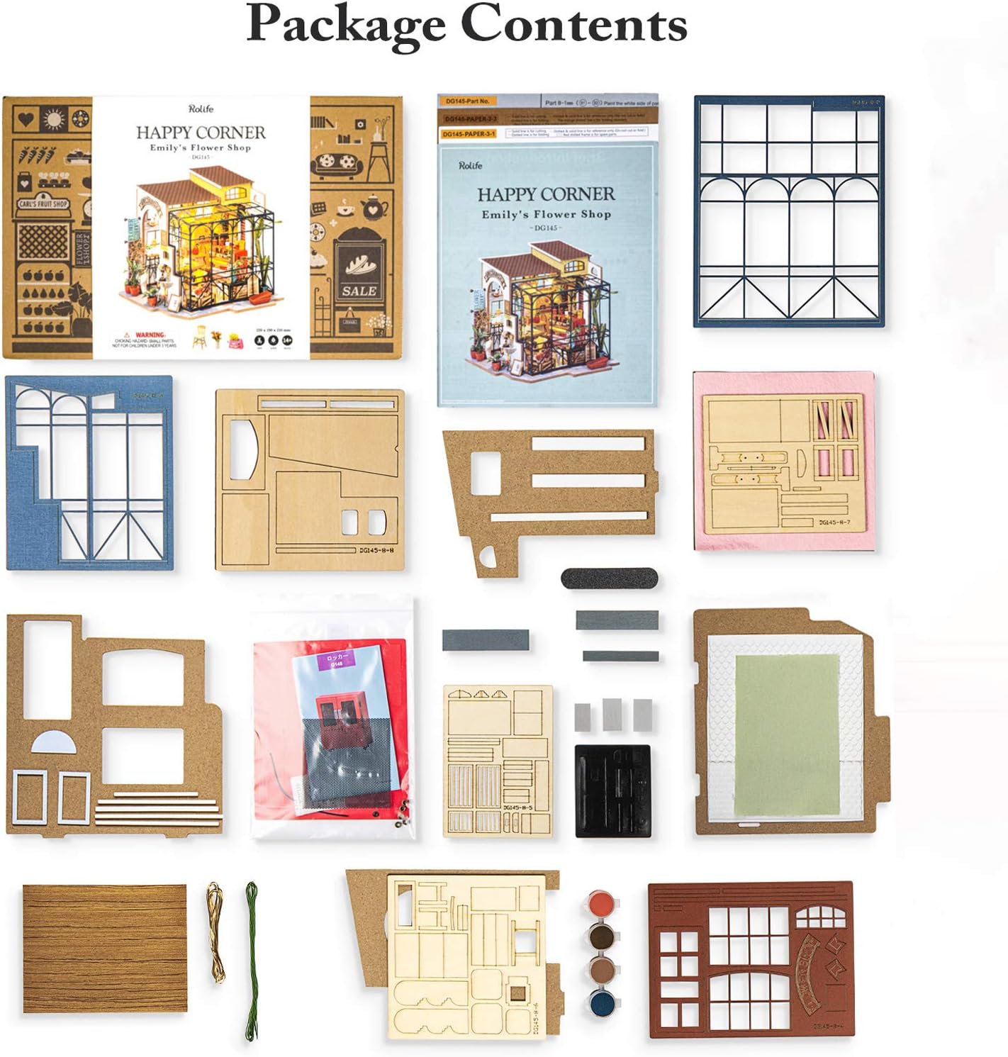 DIY Miniature Doll House Kit with Furniture for Children Adult Wooden Kits Toy (Emily's Flower Shop)