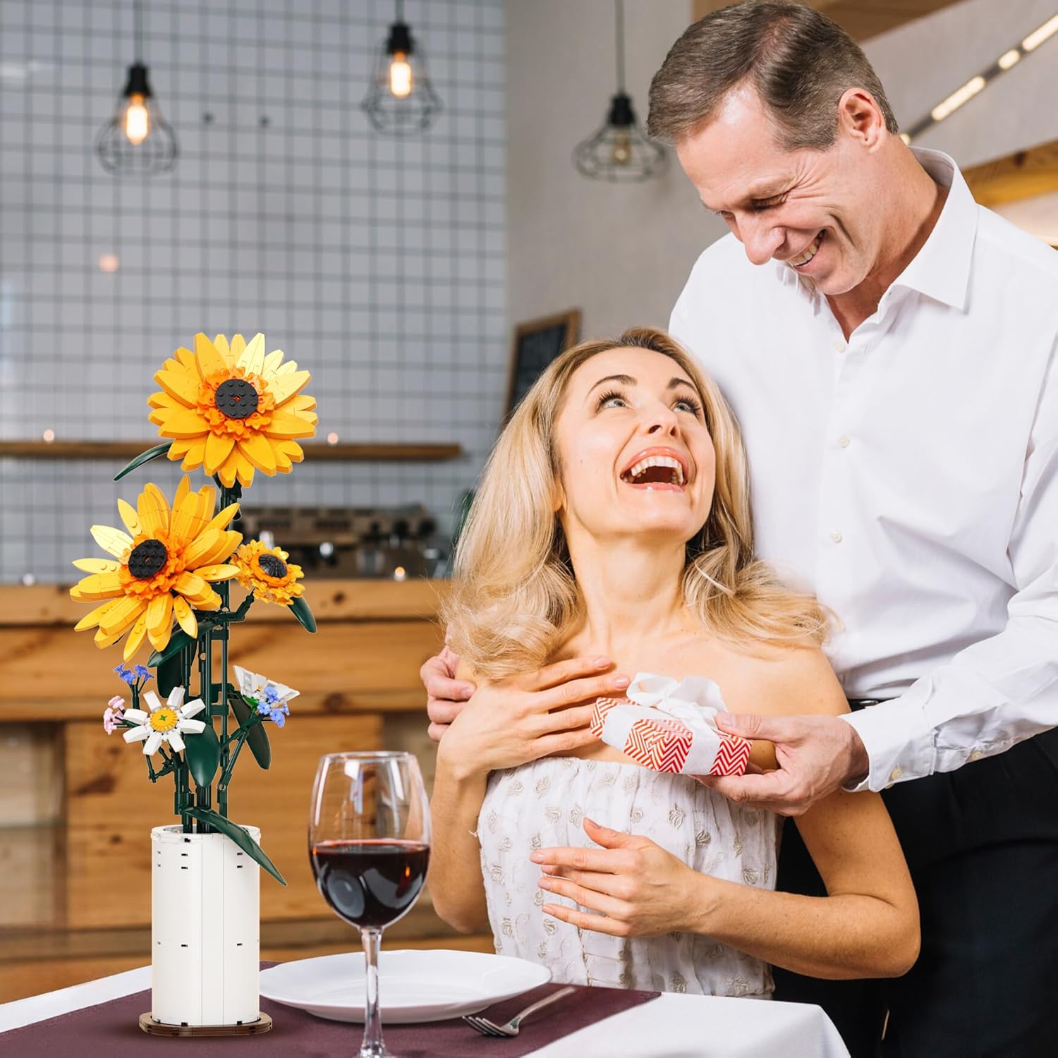 Sunflower Building Blocks Sets Flower Bouquet with Vase for Adults Teens, Flower Garden Building Toys for Girls Boys Home Decor - 821Pcs-uFunSpace