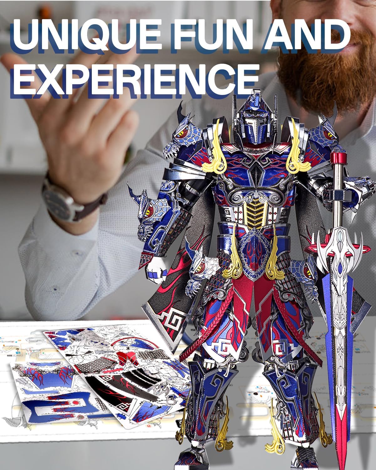 3D Metal Puzzles Mecha Model Kits-The Titan Figure Model Building Blocks Kits for Adults, DIY Brain Teaser 3D Puzzle for Men Teen Students Hobbies Fidget Toys Gifts -157 Pcs-uFunSpace