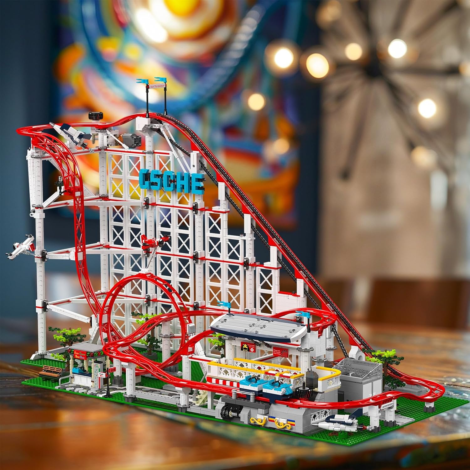 Roller Coaster Building Blocks Train Set. Amusement Park Funfair Track Construction Blocks Toys for Teen Boys Son, Grandchildren, Block Lovers. Motor Controls, Christmas Birthday Gifts-3464 Pieces-uFunSpace