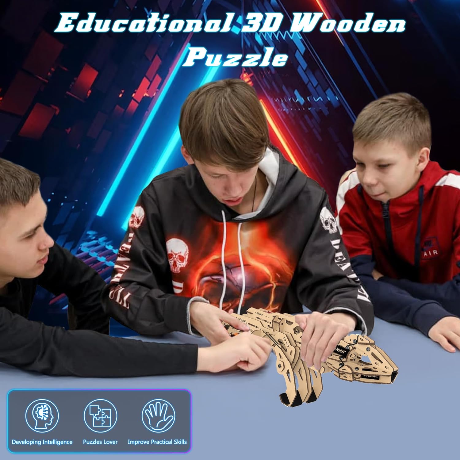 Mechanical Claw Model Kit 3D Wooden ClawBot Puzzle for Adults and Teens Self-Assembly Robot Arm Building Kits to Build Laser-Cut Wooden Puzzle Mechanical Toy Realistic Robot Toy Gifts-uFunSpace