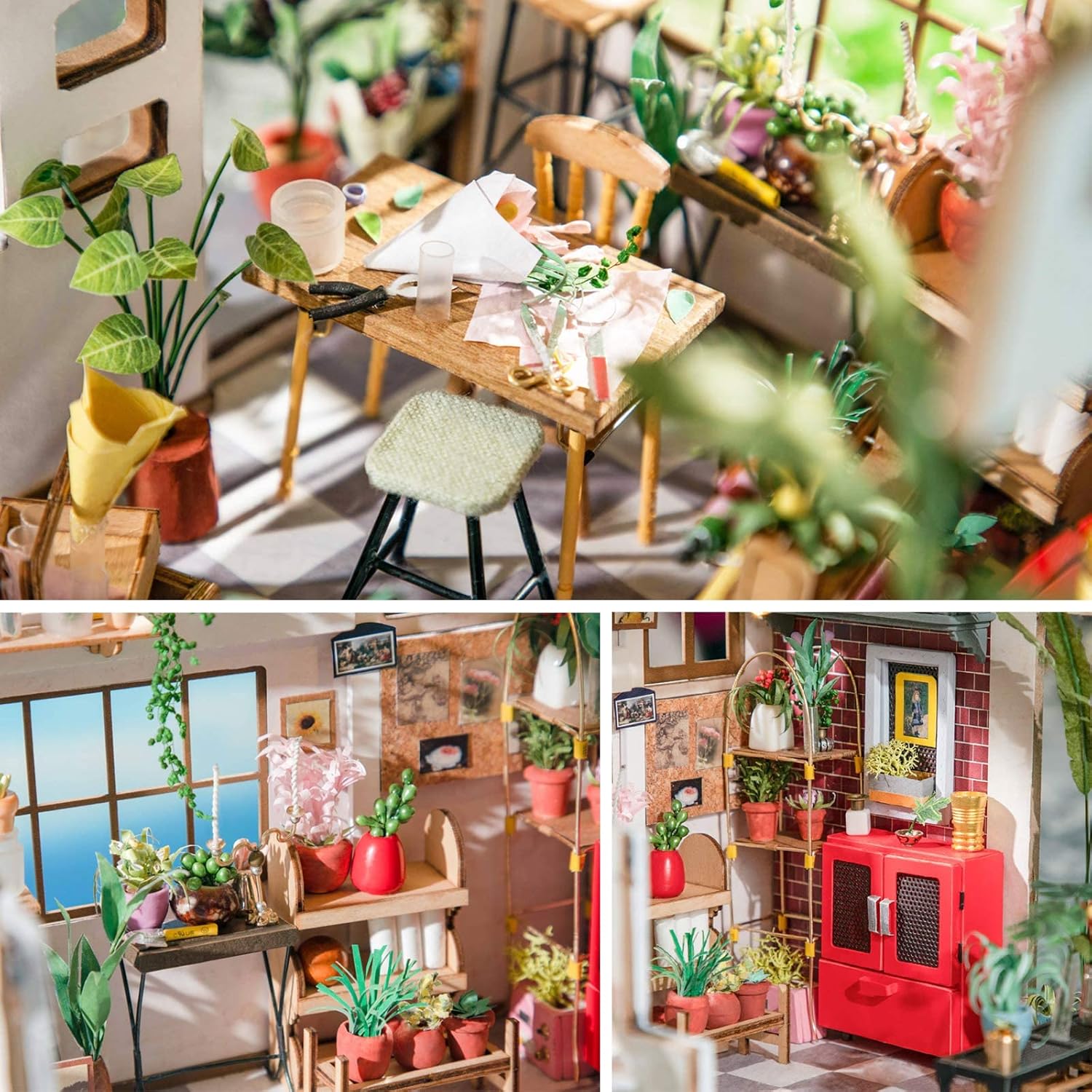 DIY Miniature Doll House Kit with Furniture for Children Adult Wooden Kits Toy (Emily's Flower Shop)