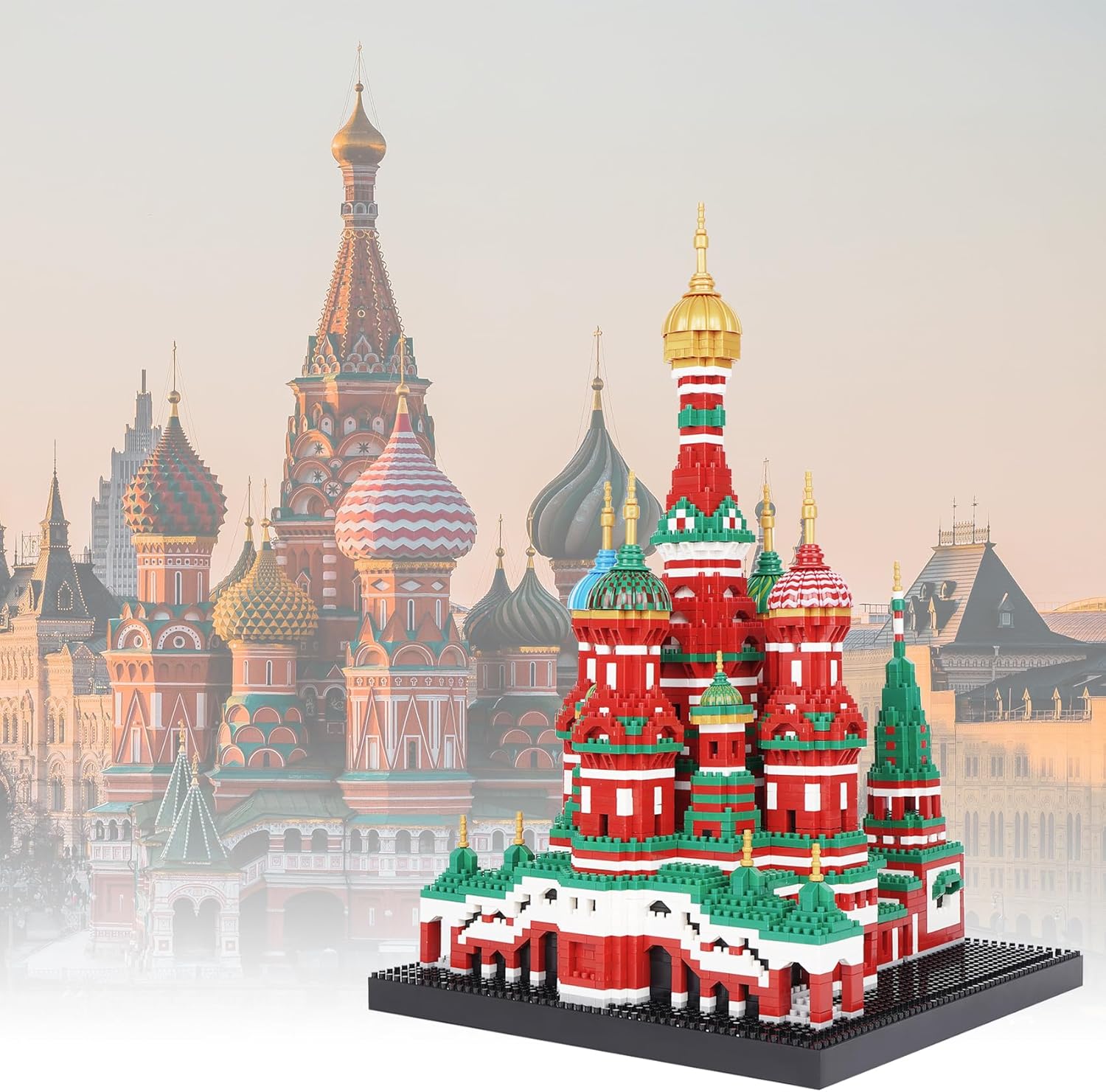 Building Block Set, Saint Basil's Cathedral Architecture Model Micro Mini Blocks, Educational Mini Blocks, 4300 PCS-uFunSpace