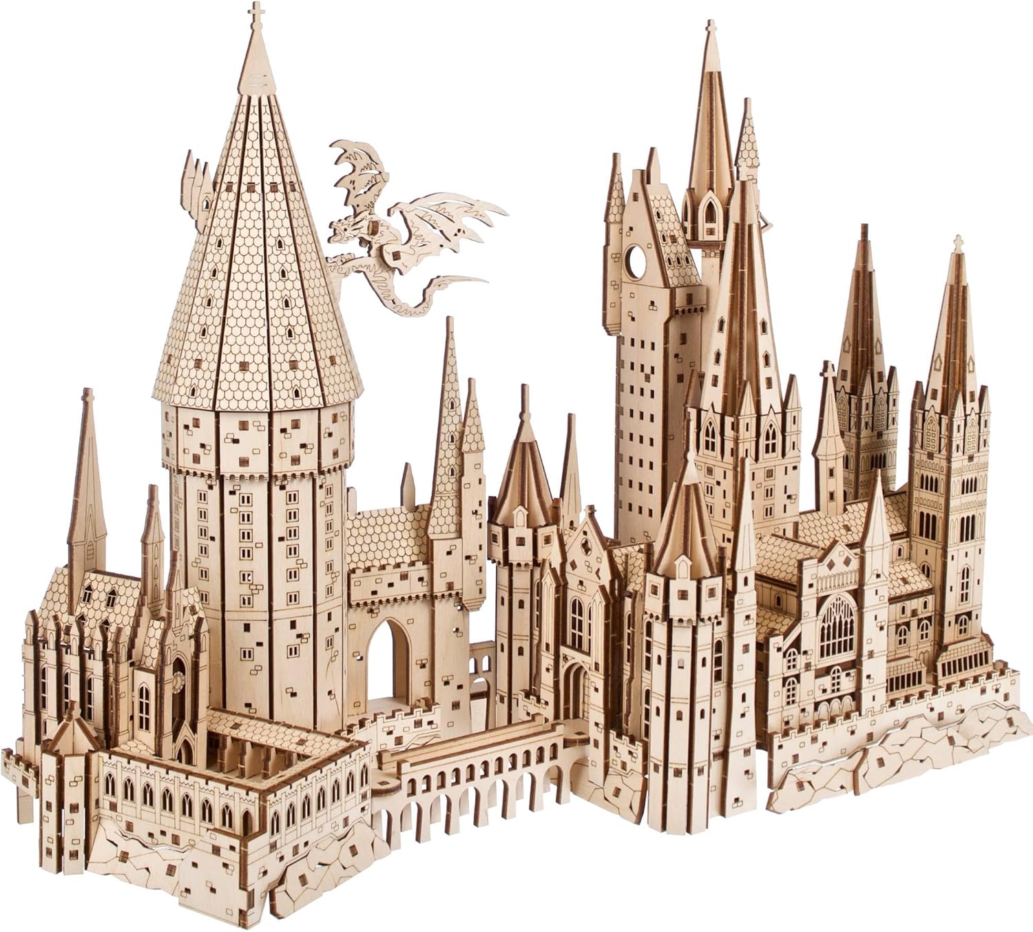 Harry Potter Hogwarts Castle Building Blocks for Adults - Harry Potter Wooden Puzzle for Teens - 3D Jigsaw Puzzles for Adults - Harry Potter Castle Model-uFunSpace
