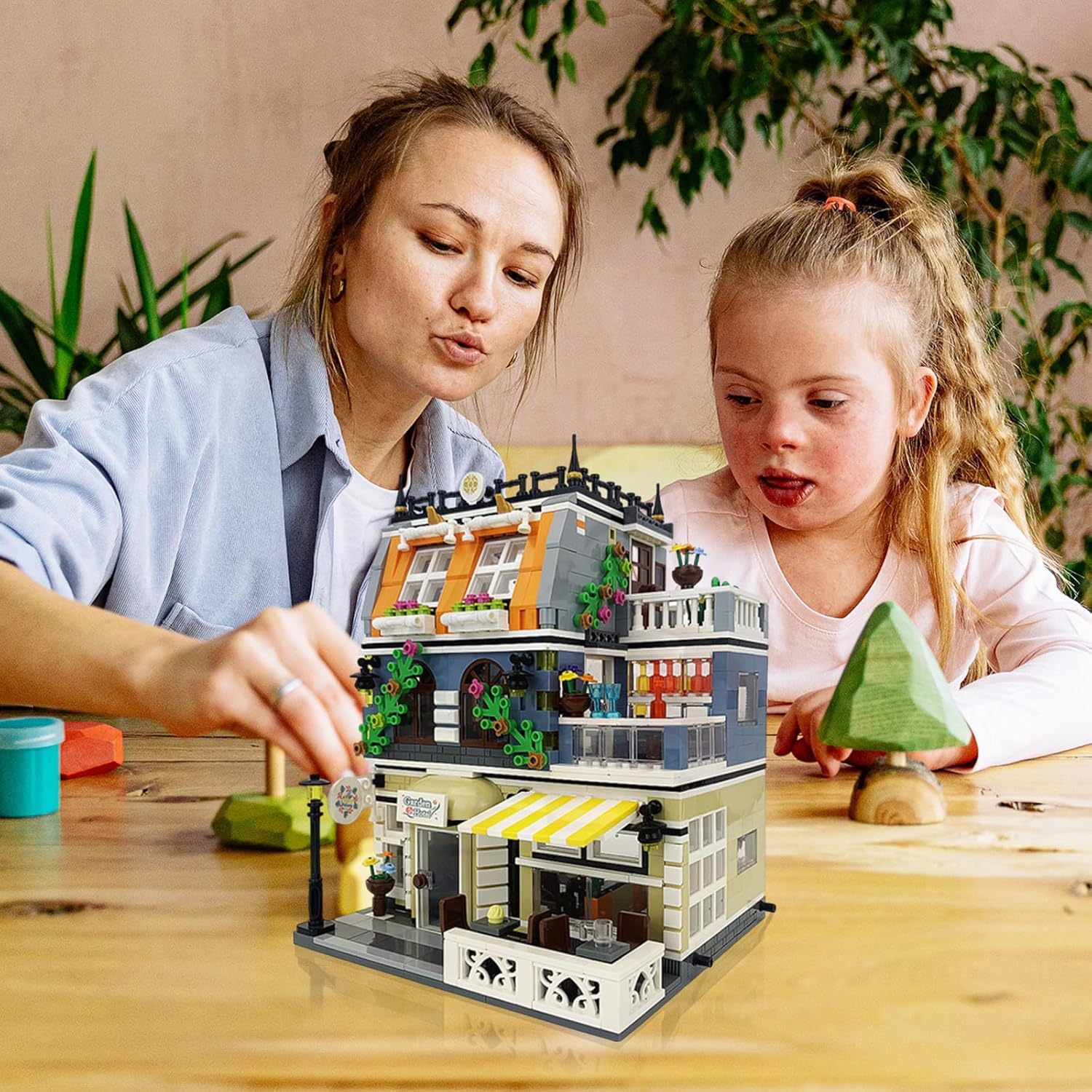 Garden Hotel Assembly Square Building kit,Modular House Building Blocks Model Set for Teens and Adults.Collectible Display Toy Building Set 1316 PCS-uFunSpace