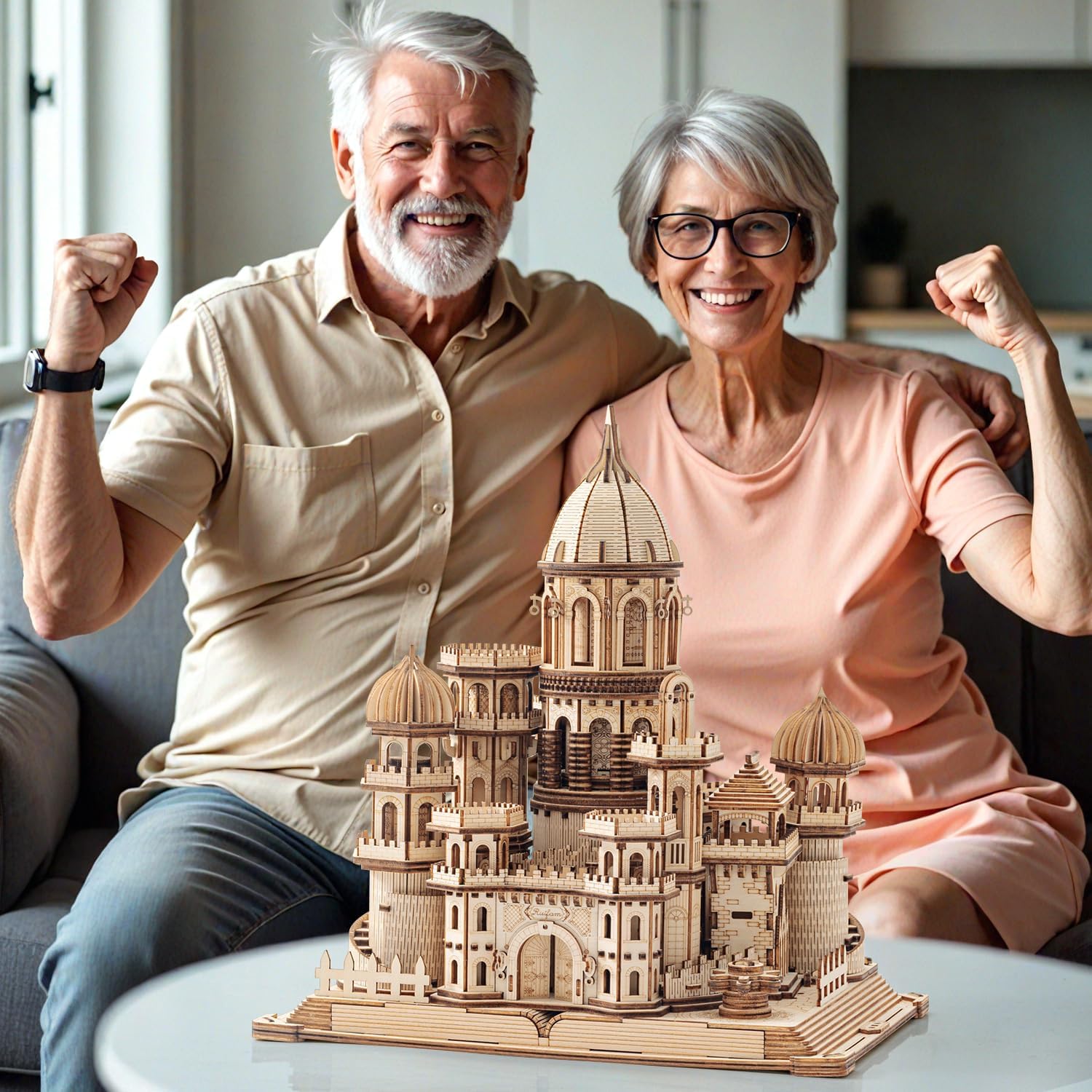 3D Wooden Puzzles DIY Mechanical Wooden Wide Model Kit 1000 Pcs 3D Puzzles for Adults Teens 14+Years Puzzle Enthusiasts Box Clockwork Enchanted Castle-uFunSpace