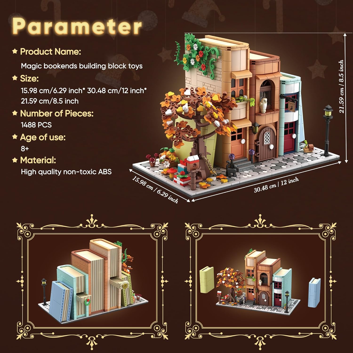 Bookend Magic House Building kit, Home Decorative for Building Block Toy, Bookcase Miniature House Model Building, Cool Bookshelf Organizer and Home Decor 1488pcs-uFunSpace