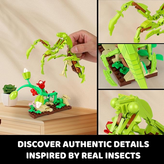 Insect Collection Building Set, Compatible with Lego Insects Animals, Flowers Butterfly Mantis Beetle Dragonfly for Nature Decor, Ideas Bug Toy for Adults Boys Girls (815 PCS)-uFunSpace