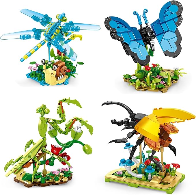 Insect Collection Building Set, Compatible with Lego Insects Animals, Flowers Butterfly Mantis Beetle Dragonfly for Nature Decor, Ideas Bug Toy for Adults Boys Girls (815 PCS)-uFunSpace