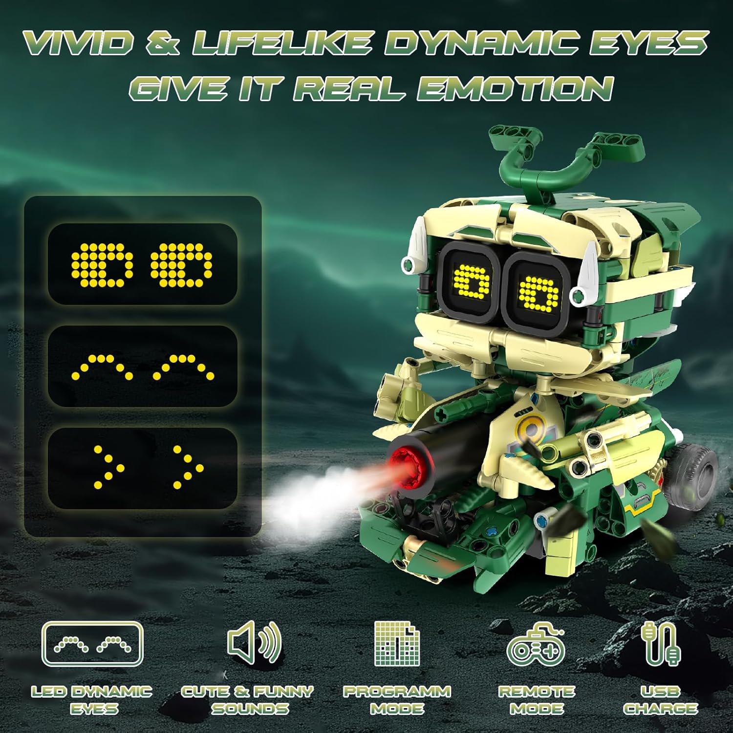 Building Block Toys for Kids Aged 6-14, Remote Control and App Control 3 in 1 STEM Robot Building Block Set with Music Spray, 513 Pieces Building Block Set, Birthday Christmas Gift Ideas for Boys and Girls-uFunSpace