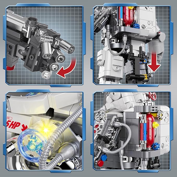 Space Astronaut Building Set Compatible with Lego Space Model with LED Light fors Adults Gifts for Boys 6+, 907 PCS Cool Collectible Gift Toys for Adults-uFunSpace