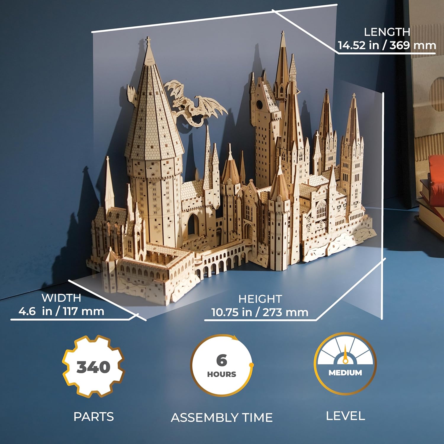 Harry Potter Hogwarts Castle Building Blocks for Adults - Harry Potter Wooden Puzzle for Teens - 3D Jigsaw Puzzles for Adults - Harry Potter Castle Model-uFunSpace