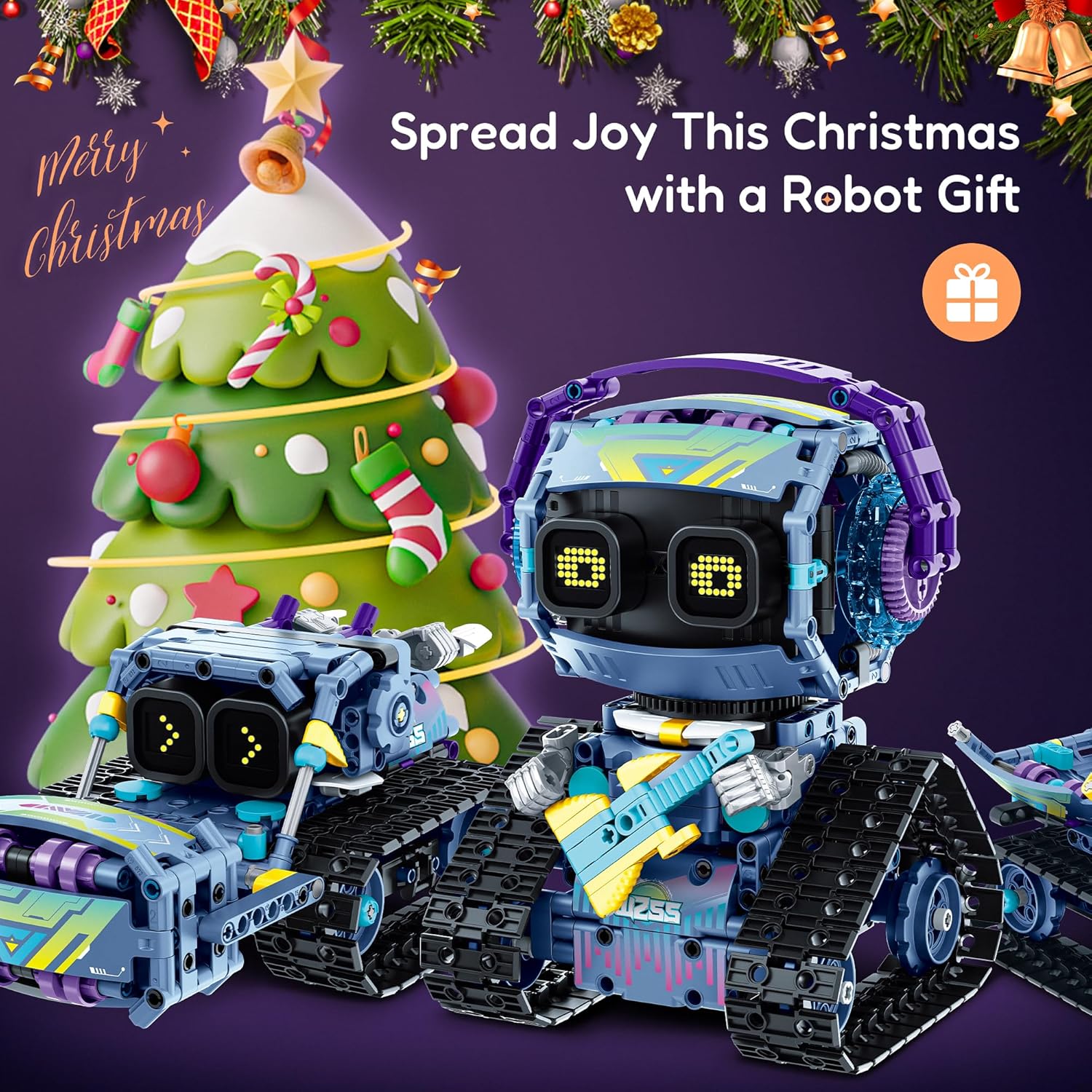 Robot Building Blocks Kit with Remote Control Christmas STEM Gift for Boys Aged 8-12, Coding Robot Project Birthday Creative Toy - Build 5 in 1 Model, Total 433 Pieces-uFunSpace