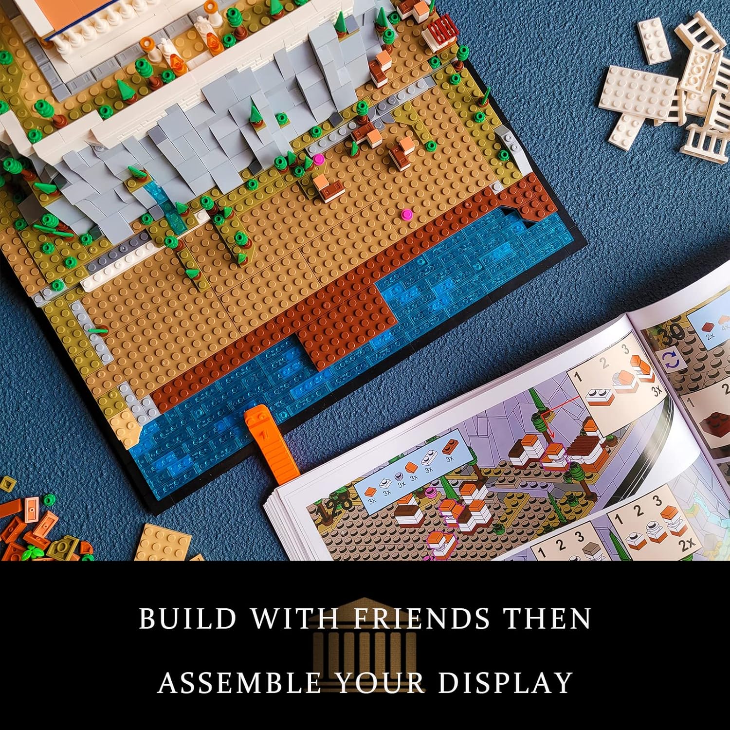 Architecture Landmark Collection The Acropolis in Athens Building Block Set; Collectible Model for Adults; LEGO Compatible (1,947 pieces)-uFunSpace