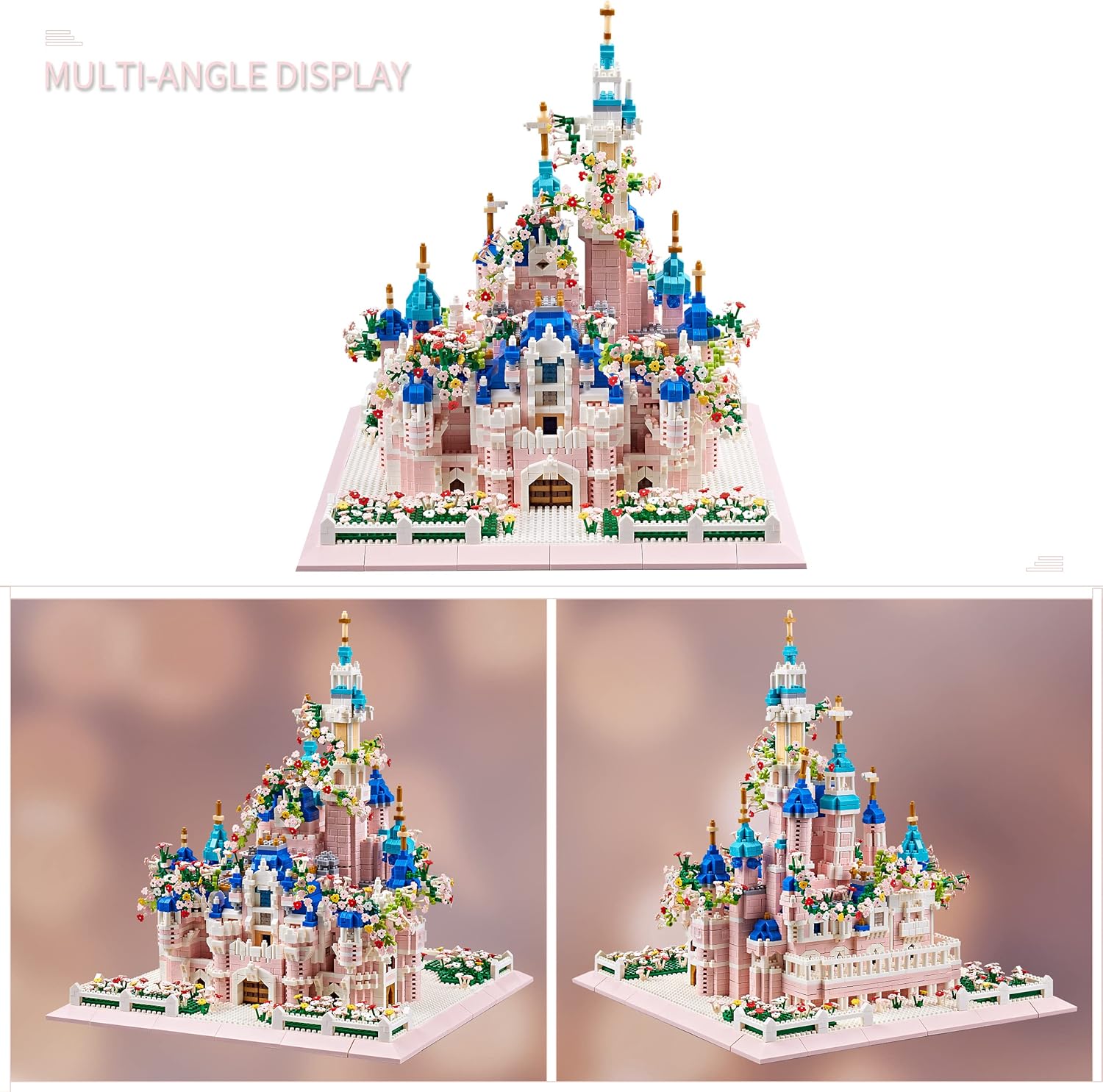 Building Castle and Flower Series Model Building Blocks Set, More than 4000 Pieces for Adults and Teens, Miniature Building Blocks, Building Set - Upgraded Version-uFunSpace