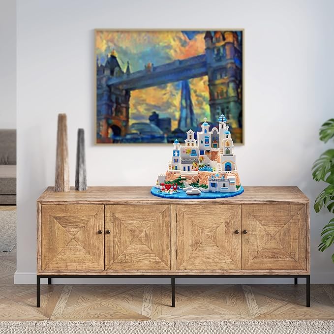 Aegean Sea Santorini Miniature Architecture Building Set Model Building Kits Creative Building Series Building Blocks Adult Gift 5810 PCS-uFunSpace