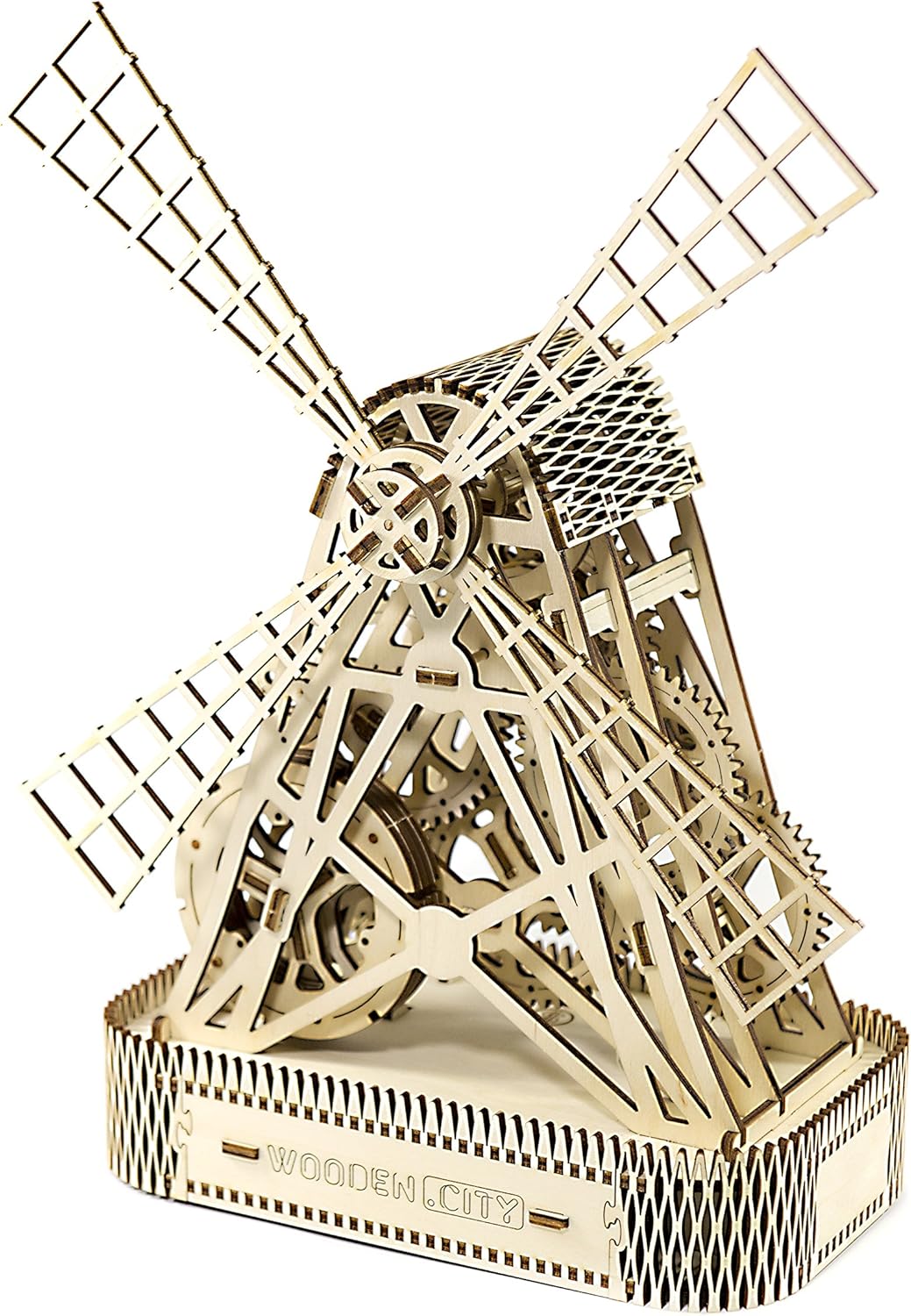 Build a Windmill Wooden 3D Puzzles - Wood Puzzles for Adults Wooden Windmill - Windmill Model Wood Kits for Adults to Build - Wooden Mechanical Model Kit for Adults to Build - 222 Pieces-uFunSpace