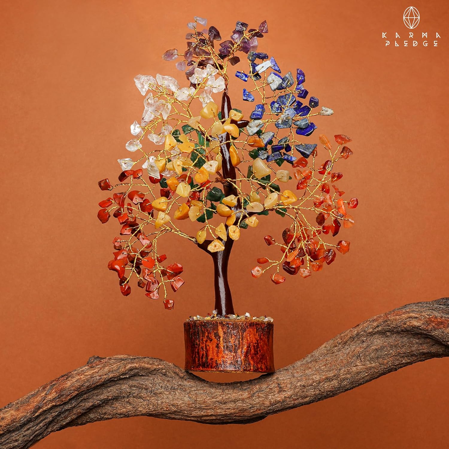 Crystal Tree of Life 7 Chakra Healing Crystal Trees for Home Decor, Office Desk Decor, Living Room Decor, Handmade Bonsai Trees for Positive Energy, Money, Good Luck Birthday Gifts for Women, Mom-uFunSpace