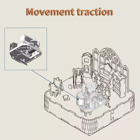 3D Creative Musical Puzzle DIY Rotating Music Box Kit (Cat‘s family)