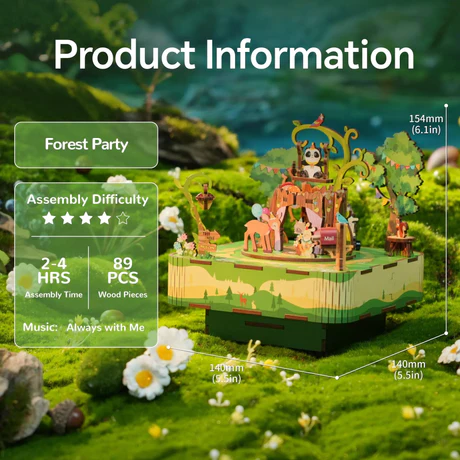 3D Creative Musical Puzzle DIY Rotating Music Box Kit (Forest party)