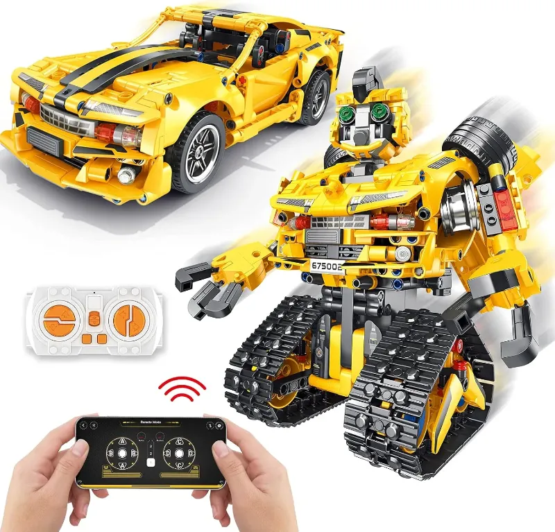 2-in-1 Build a Robot Kit,901 Pieces Remote & APP Controlled Robot or Race Car,Robotic Building Blocks Toys STEM Projects for Kids Ages 8 9 10 11 12 13 14,Chirstmas Birthday Gift for Boys