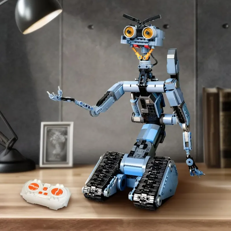 1176 Pieces Johnny 5 Robot Building Set with Remote Control, Short Movie Building Blocks Toy, Compatible for Lego, Rechargeable Technic Robotics Figure Model Kit, Gift for Adult and Teens Boys14+